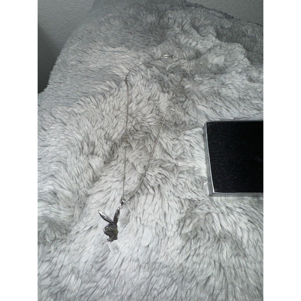 Vintage Play Boy Sterling Silver Necklace 16inch With Pendant